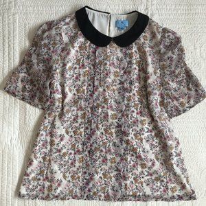 Floral Short Sleeve Blouse - CeCe